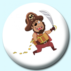 Personalised Badge: 58mm Pirate Button Badge. Create your own custom badge - complete the form and we will create your personalised button badge for you.