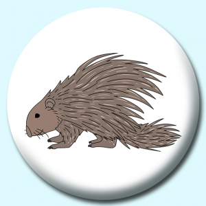 Personalised Badge: 38mm Porcupine Button Badge. Create your own custom badge - complete the form and we will create your personalised button badge for you.