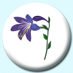 Personalised Badge: 38mm Purple Flower Button Badge. Create your own custom badge - complete the form and we will create your personalised button badge for you.