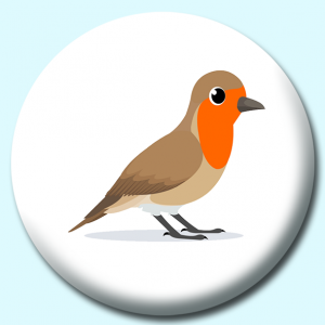 Personalised Badge: 38mm Robin Bird Button Badge. Create your own custom badge - complete the form and we will create your personalised button badge for you.