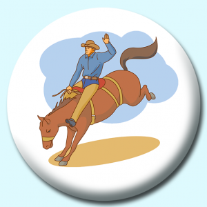 Personalised Badge: 25mm Rodeo Rider Button Badge. Create your own custom badge - complete the form and we will create your personalised button badge for you.