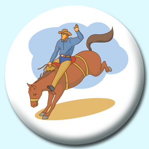 Personalised Badge: 75mm Rodeo Rider Button Badge. Create your own custom badge - complete the form and we will create your personalised button badge for you.