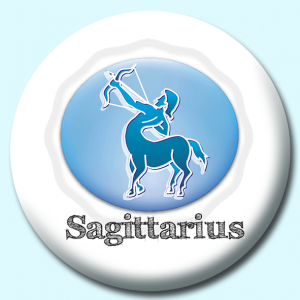 Personalised Badge: 38mm Sagittarius Button Badge. Create your own custom badge - complete the form and we will create your personalised button badge for you.