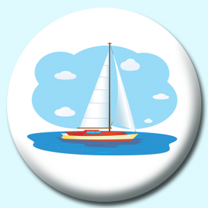 Personalised Badge: 38mm Sailing Day Sailer Boat Button Badge. Create your own custom badge - complete the form and we will create your personalised button badge for you.