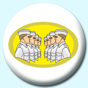 Personalised Badge: 58mm Sailors Button Badge. Create your own custom badge - complete the form and we will create your personalised button badge for you.