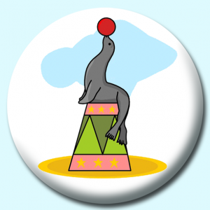 Personalised Badge: 25mm Sea Lion Button Badge. Create your own custom badge - complete the form and we will create your personalised button badge for you.