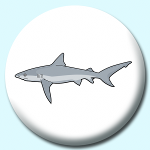 Personalised Badge: 38mm Shark Button Badge. Create your own custom badge - complete the form and we will create your personalised button badge for you.