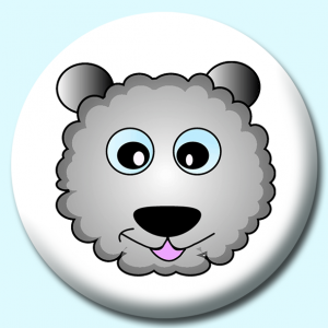 Personalised Badge: 38mm Sheep Button Badge. Create your own custom badge - complete the form and we will create your personalised button badge for you.