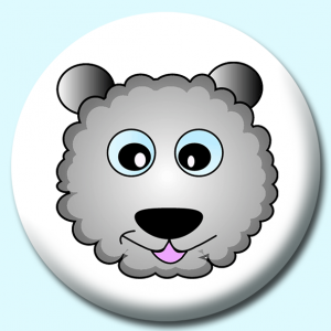Personalised Badge: 75mm Sheep Button Badge. Create your own custom badge - complete the form and we will create your personalised button badge for you.