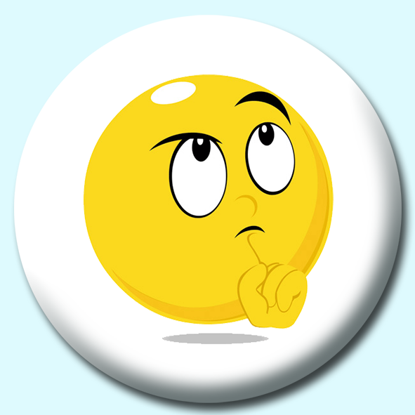 25mm Smiley Face Thinking Expression Button Badge