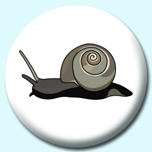 Personalised Badge: 38mm Snail Button Badge. Create your own custom badge - complete the form and we will create your personalised button badge for you.