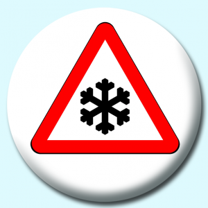 Personalised Badge: 38mm Snow Button Badge. Create your own custom badge - complete the form and we will create your personalised button badge for you.