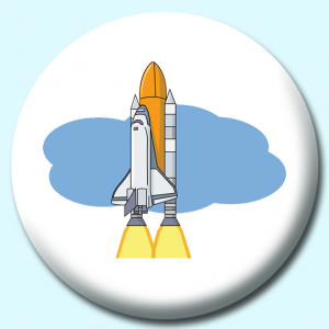 Personalised Badge: 58mm Space Shuttle Button Badge. Create your own custom badge - complete the form and we will create your personalised button badge for you.