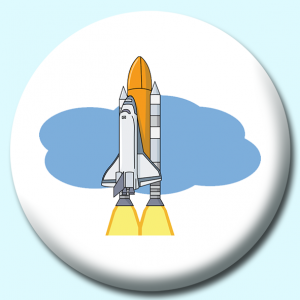 Personalised Badge: 25mm Space Shuttle Button Badge. Create your own custom badge - complete the form and we will create your personalised button badge for you.