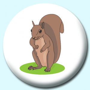 Personalised Badge: 25mm Squirrel Button Badge. Create your own custom badge - complete the form and we will create your personalised button badge for you.