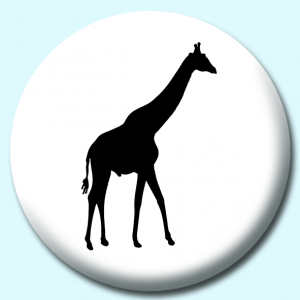 Personalised Badge: 38mm Standing Giraffe A Silhouette Button Badge. Create your own custom badge - complete the form and we will create your personalised button badge for you.