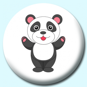 Personalised Badge: 38mm Standing Panda Button Badge. Create your own custom badge - complete the form and we will create your personalised button badge for you.