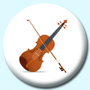 Personalised Badge: 38mm String Instrument Violin With Bow Button Badge. Create your own custom badge - complete the form and we will create your personalised button badge for you.