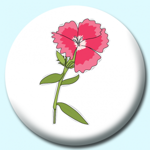 Personalised Badge: 38mm Sweet William Flower Button Badge. Create your own custom badge - complete the form and we will create your personalised button badge for you.