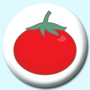 Personalised Badge: 38mm Tomato Button Badge. Create your own custom badge - complete the form and we will create your personalised button badge for you.