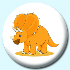 Personalised Badge: 58mm Triceratops Button Badge. Create your own custom badge - complete the form and we will create your personalised button badge for you.