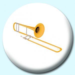 Personalised Badge: 38mm Trombone Without Background Button Badge. Create your own custom badge - complete the form and we will create your personalised button badge for you.