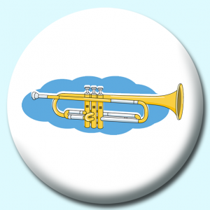 Personalised Badge: 38mm Trumpet Musical Instrument Button Badge. Create your own custom badge - complete the form and we will create your personalised button badge for you.