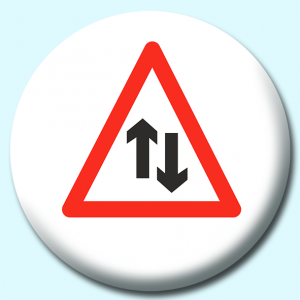 Personalised Badge: 38mm Two Way Traffic Button Badge. Create your own custom badge - complete the form and we will create your personalised button badge for you.