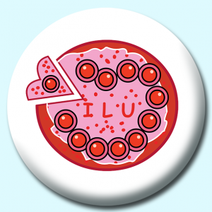 Personalised Badge: 75mm Valentine Cake Button Badge. Create your own custom badge - complete the form and we will create your personalised button badge for you.