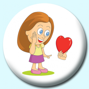 Personalised Badge: 25mm Valentines Day V1 Button Badge. Create your own custom badge - complete the form and we will create your personalised button badge for you.