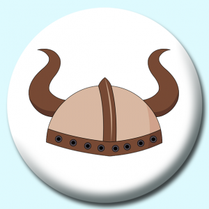 Personalised Badge: 38mm Viking Helmet Button Badge. Create your own custom badge - complete the form and we will create your personalised button badge for you.