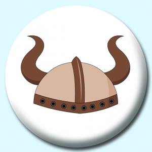 Personalised Badge: 58mm Viking Helmet Button Badge. Create your own custom badge - complete the form and we will create your personalised button badge for you.