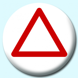 Personalised Badge: 38mm Warning Triangle Button Badge. Create your own custom badge - complete the form and we will create your personalised button badge for you.