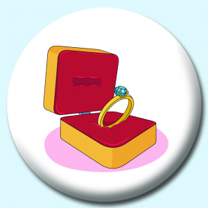 Personalised Badge: 38mm Wedding Ring Button Badge. Create your own custom badge - complete the form and we will create your personalised button badge for you.