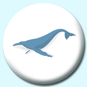 Personalised Badge: 38mm Whale Button Badge. Create your own custom badge - complete the form and we will create your personalised button badge for you.