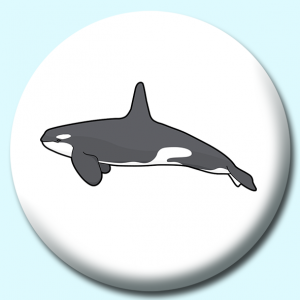 Personalised Badge: 38mm Whales Killer Whale Button Badge. Create your own custom badge - complete the form and we will create your personalised button badge for you.