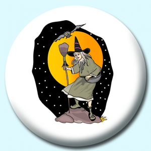Personalised Badge: 38mm Witch Button Badge. Create your own custom badge - complete the form and we will create your personalised button badge for you.