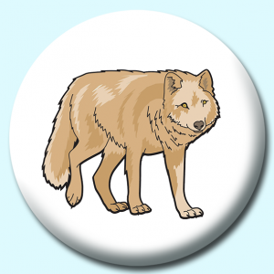 Personalised Badge: 38mm Wolf Button Badge. Create your own custom badge - complete the form and we will create your personalised button badge for you.