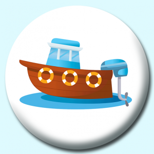 Personalised Badge: 38mm Wood Sail Boat 2 Button Badge. Create your own custom badge - complete the form and we will create your personalised button badge for you.