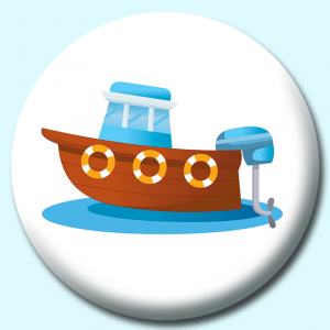 Personalised Badge: 25mm Wood Sail Boat 2 Button Badge. Create your own custom badge - complete the form and we will create your personalised button badge for you.