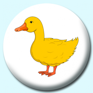 Personalised Badge: 38mm Yellow Duck Button Badge. Create your own custom badge - complete the form and we will create your personalised button badge for you.