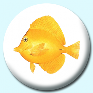 Personalised Badge: 38mm Yellow Tang Button Badge. Create your own custom badge - complete the form and we will create your personalised button badge for you.