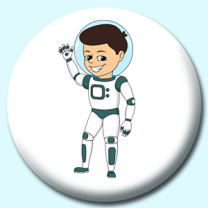 Personalised Badge: 58mm Young Astronaut Button Badge. Create your own custom badge - complete the form and we will create your personalised button badge for you.