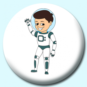 Personalised Badge: 75mm Young Astronaut Button Badge. Create your own custom badge - complete the form and we will create your personalised button badge for you.