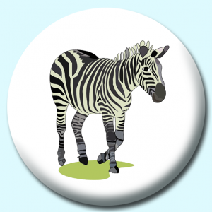 Personalised Badge: 38mm Zebra Button Badge. Create your own custom badge - complete the form and we will create your personalised button badge for you.