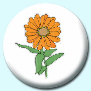 Personalised Badge: 38mm Zinnia Flower Button Badge. Create your own custom badge - complete the form and we will create your personalised button badge for you.